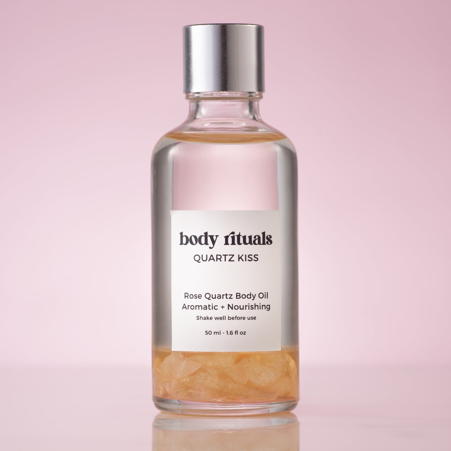 Quartz Kiss Aromatic Body Oil - Rose Quartz Crystals