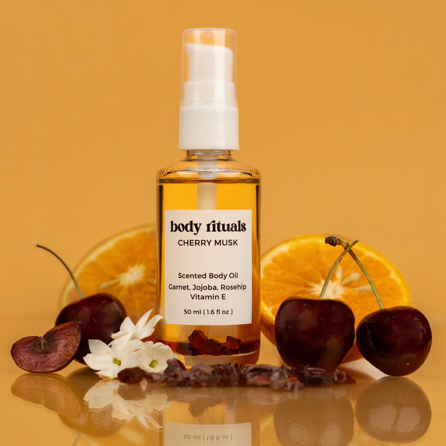 Cherry Musk Aromatic Body Oil - Garnet Crystals 